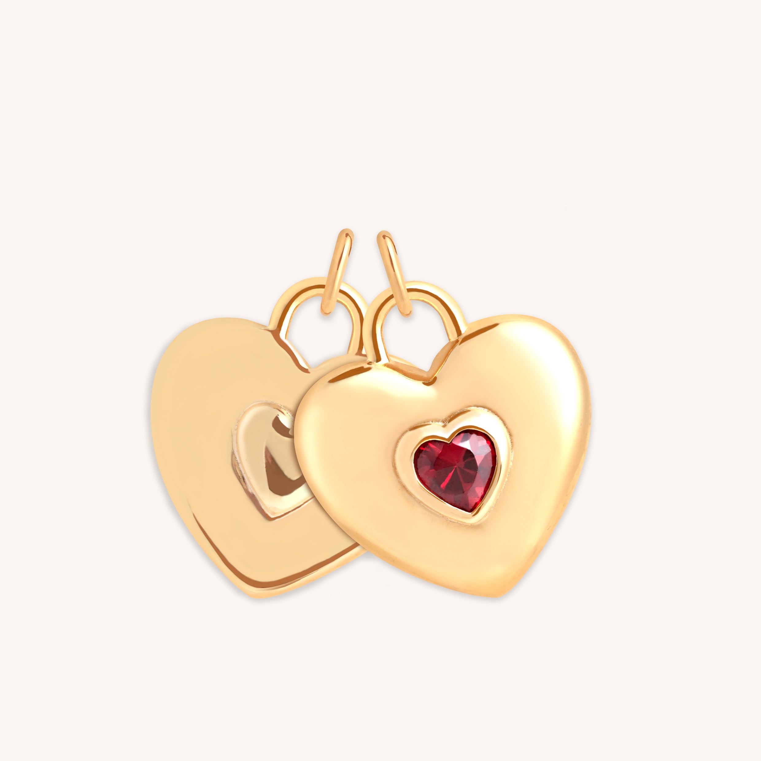 18k Gold Plated Jewellery - Duo Heart Talisman Charm in Gold - Talisman Charm - Astrid &amp; Miyu
