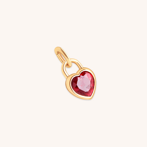 18k Gold Plated Jewellery - Red Heart Talisman Charm in Gold - Talisman Charm - Astrid &amp; Miyu