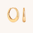 18k Gold Plated Jewellery - Dome Medium Hoops in Gold - Hoop Earrings - Astrid &amp; Miyu