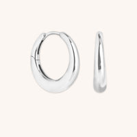 Earrings - Dome Medium Hoops in Silver - Hoop Earrings - Astrid & Miyu
