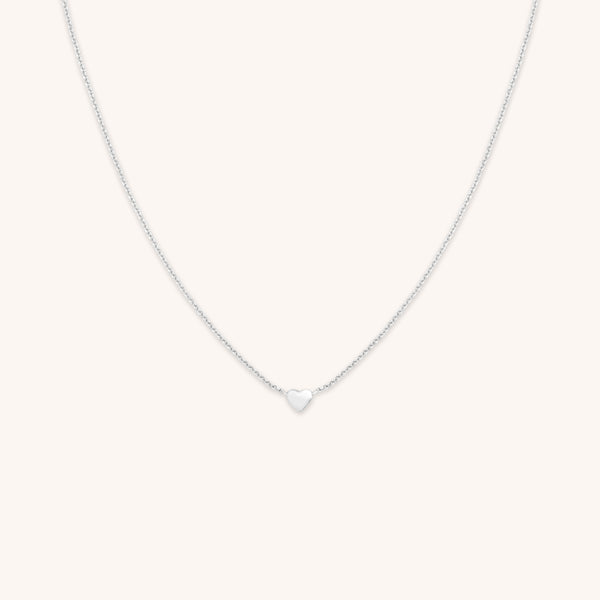 Charm Necklaces - Love Heart Charm Necklace in Silver - Charm Necklaces - Astrid &amp; Miyu