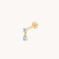 Blue Spinel Charm Piercing Stud in Solid Gold-Astrid &amp; Miyu