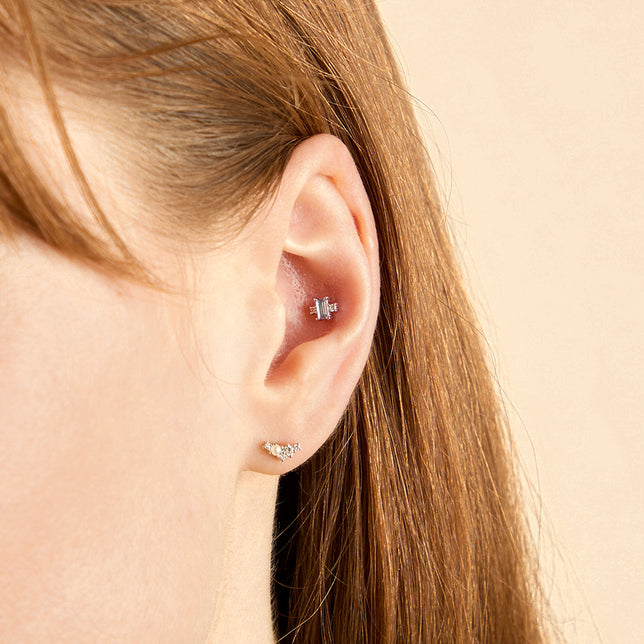 Lab Diamond & Blue Spinel Cluster Piercing Stud-Astrid & Miyu