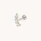 Blue Crystal Fan Titanium Piercing Stud in Gold-Astrid &amp; Miyu