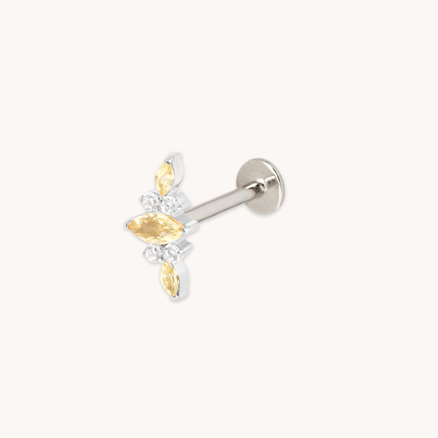 Yellow Cluster Titanium Piercing Stud in Platinum-Astrid &amp; Miyu