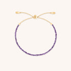 Amethyst February Beaded Bracelet in Solid Gold-Astrid &amp; Miyu