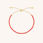 Carnelian July Beaded Bracelet in Solid Gold-Astrid &amp; Miyu