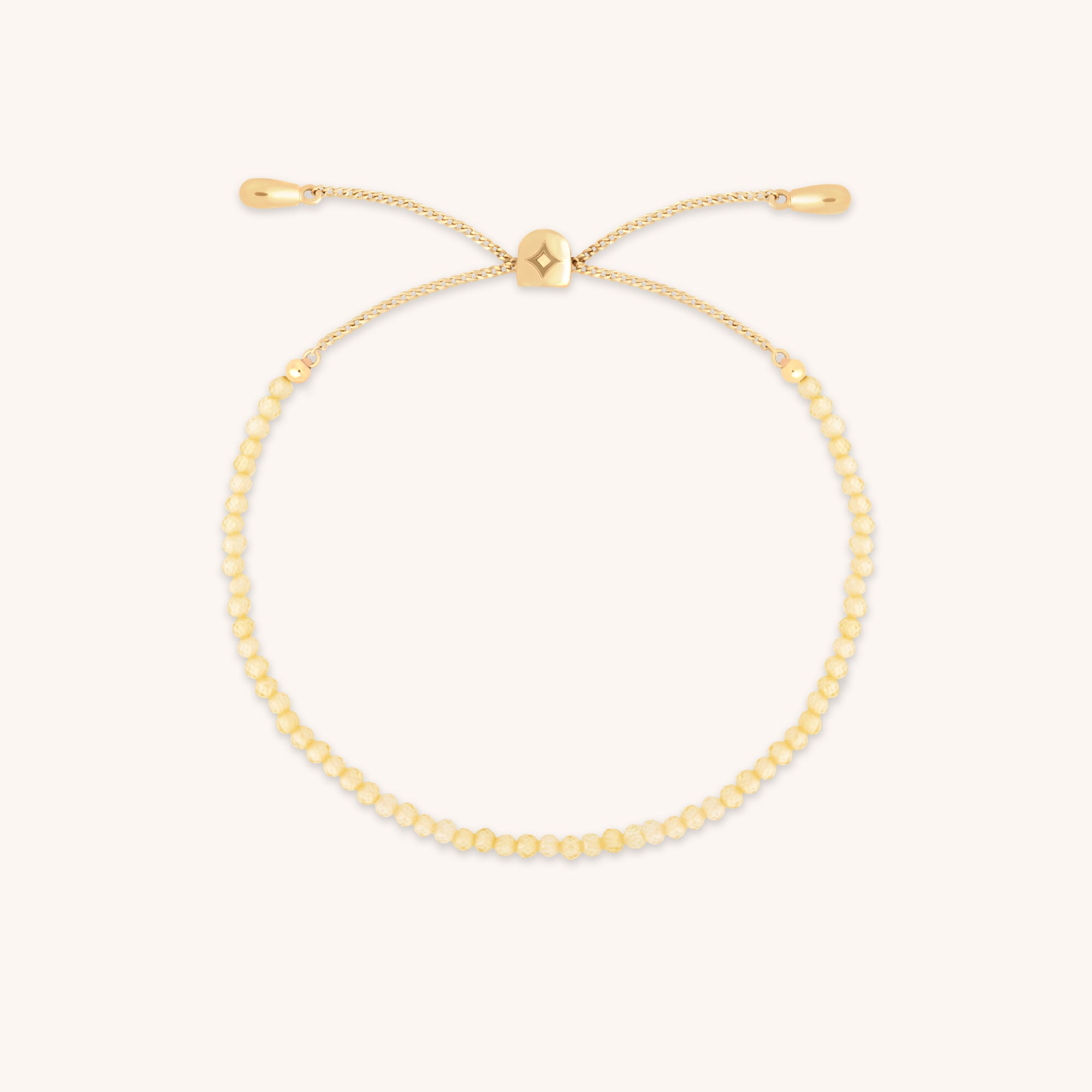Citrine November Beaded Bracelet in Solid Gold-Astrid &amp; Miyu