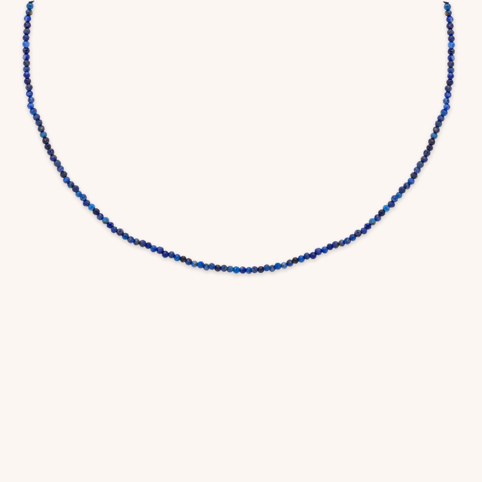 Lazurite September Beaded Necklace in Solid Gold-Astrid &amp; Miyu