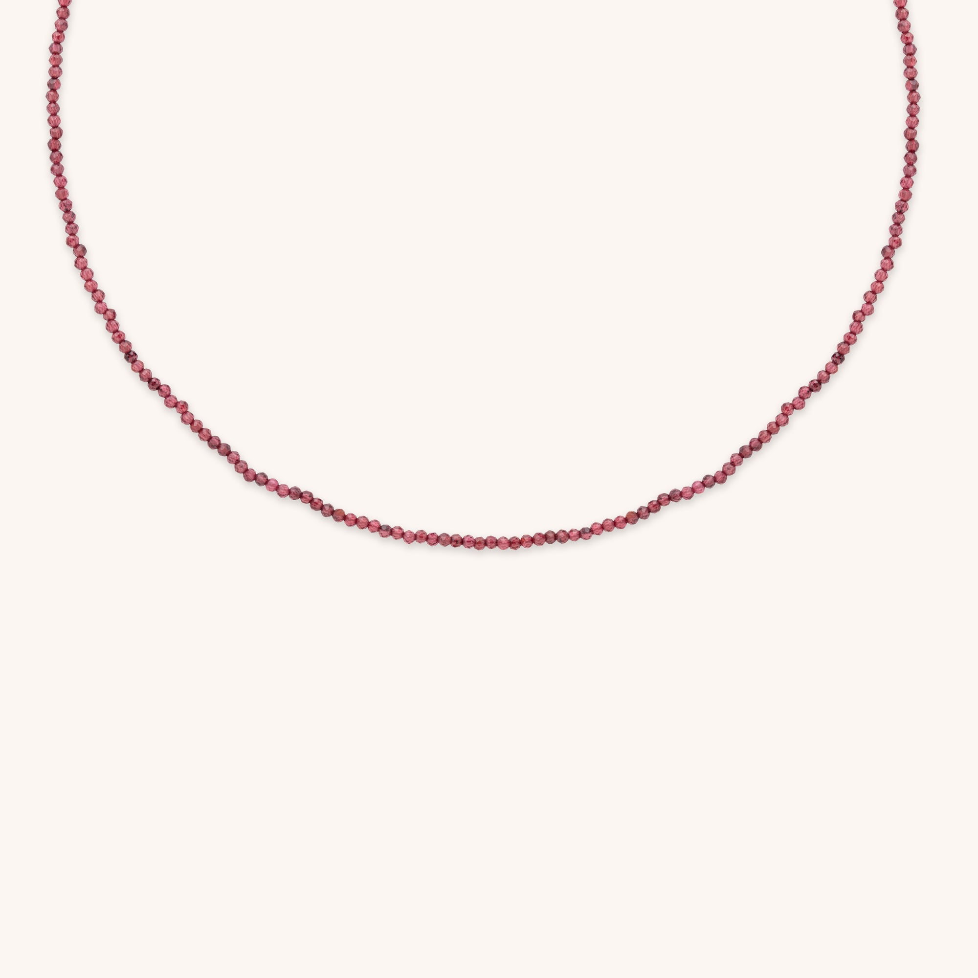Garnet January Beaded Necklace in Solid Gold-Astrid &amp; Miyu