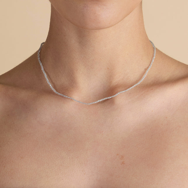 Topaz April Beaded Necklace in Solid Gold-Astrid & Miyu