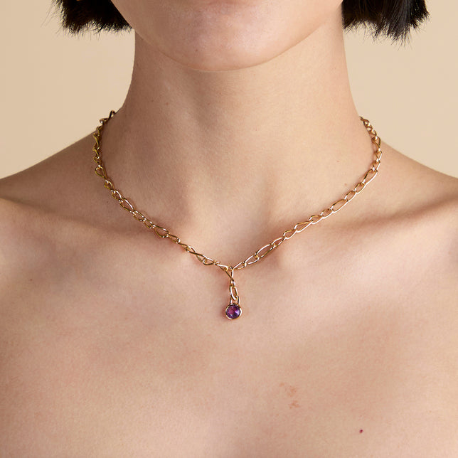 Amethyst February Clip Charm in Gold-Astrid & Miyu