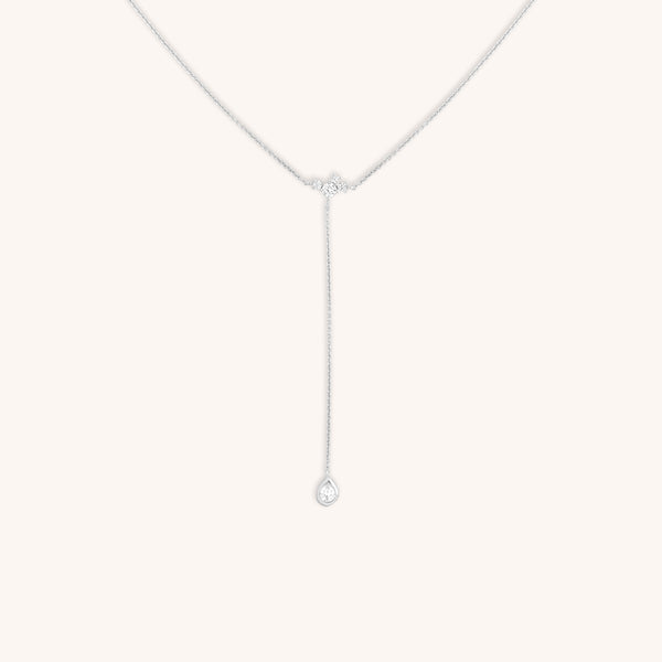 Pear Bezel Cluster Lariat-Astrid &amp; Miyu