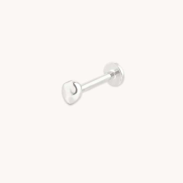Molten Piercing Stud in Solid White Gold-Astrid &amp; Miyu