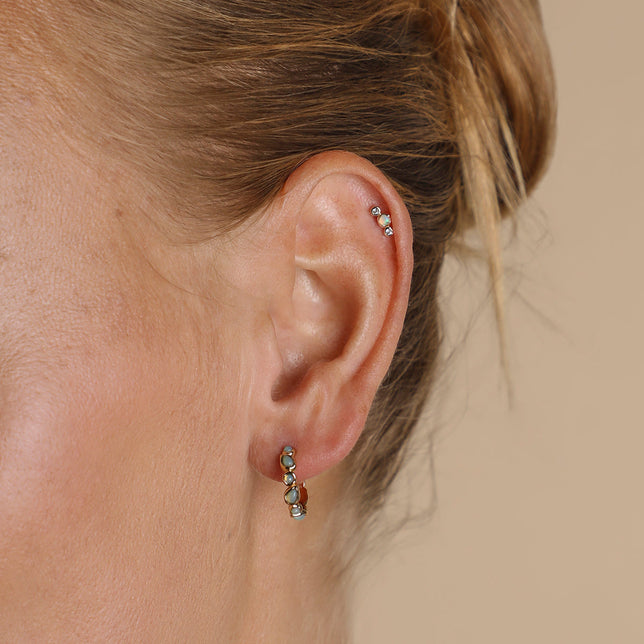 Molten Opal Cluster Piercing Stud in Solid Gold-Astrid &amp; Miyu