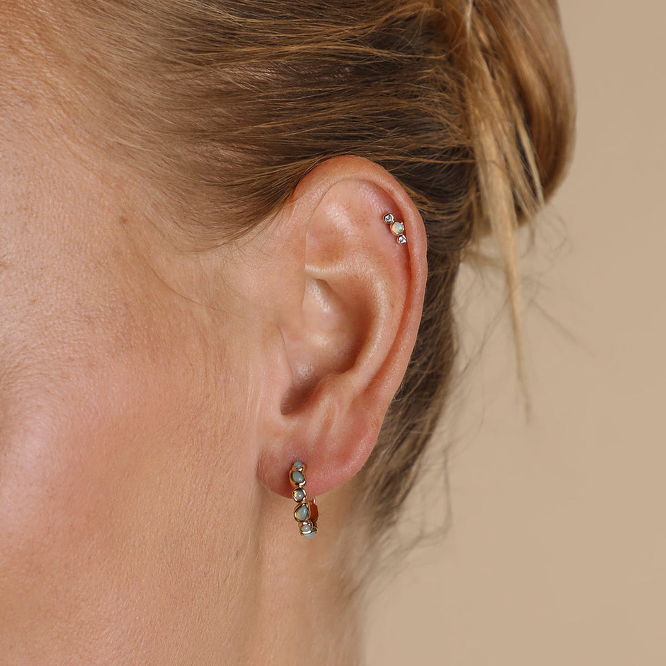 Molten Opal Cluster Piercing Stud in Solid Gold-Astrid &amp; Miyu