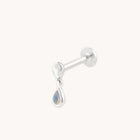 Molten Opal Charm Piercing Stud in Solid White Gold-Astrid &amp; Miyu