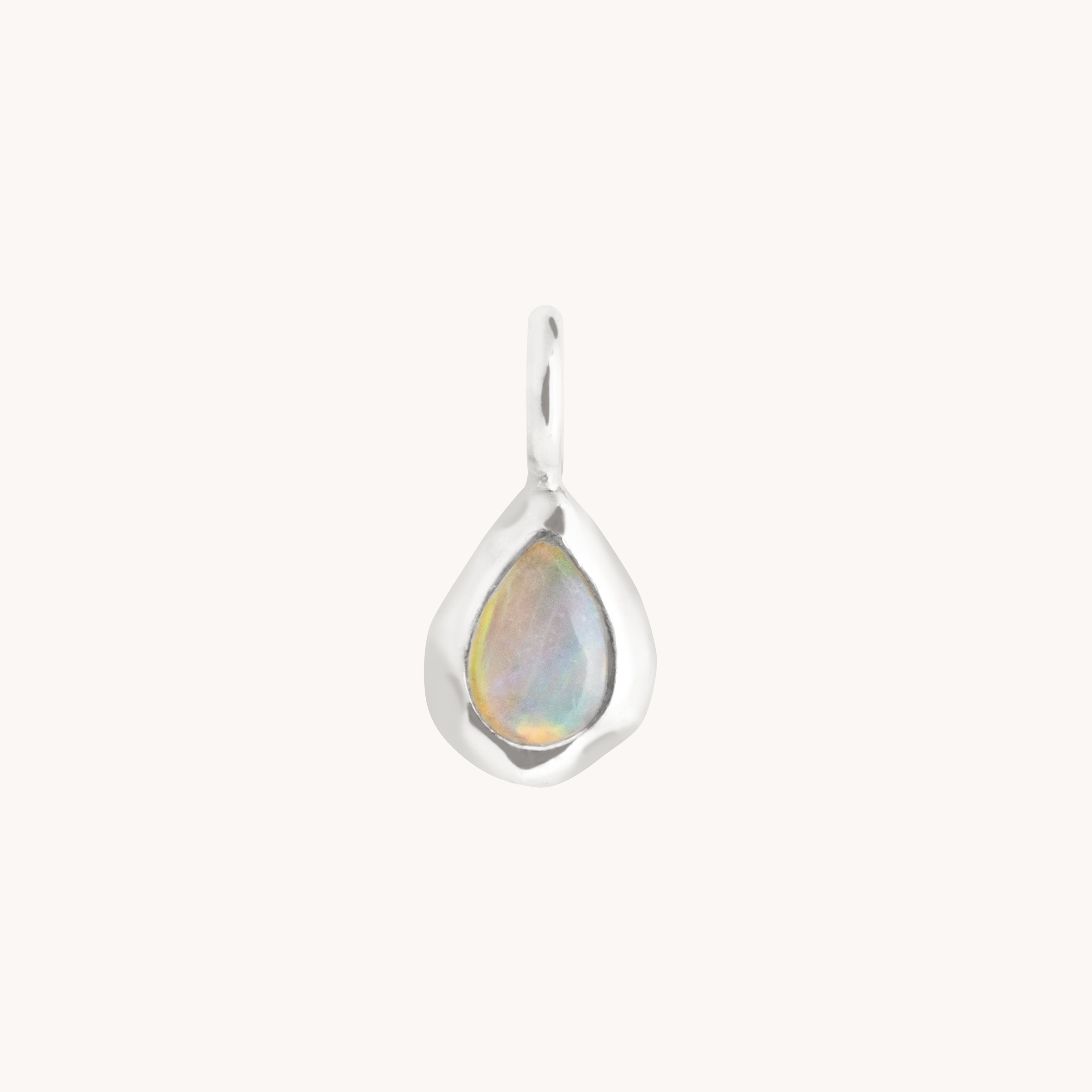 Molten Opal Pear Charm 9k White Gold-Astrid &amp; Miyu