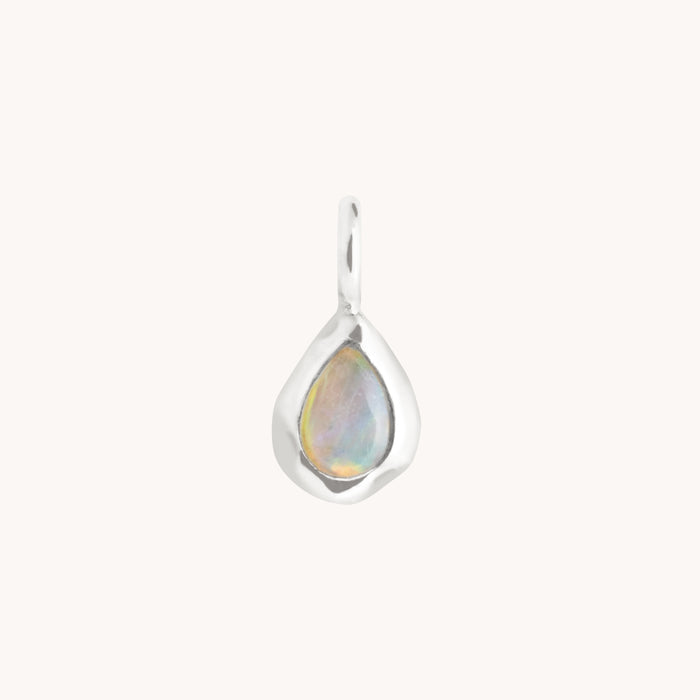 Molten Opal Pear Charm 9k White Gold-Astrid &amp; Miyu