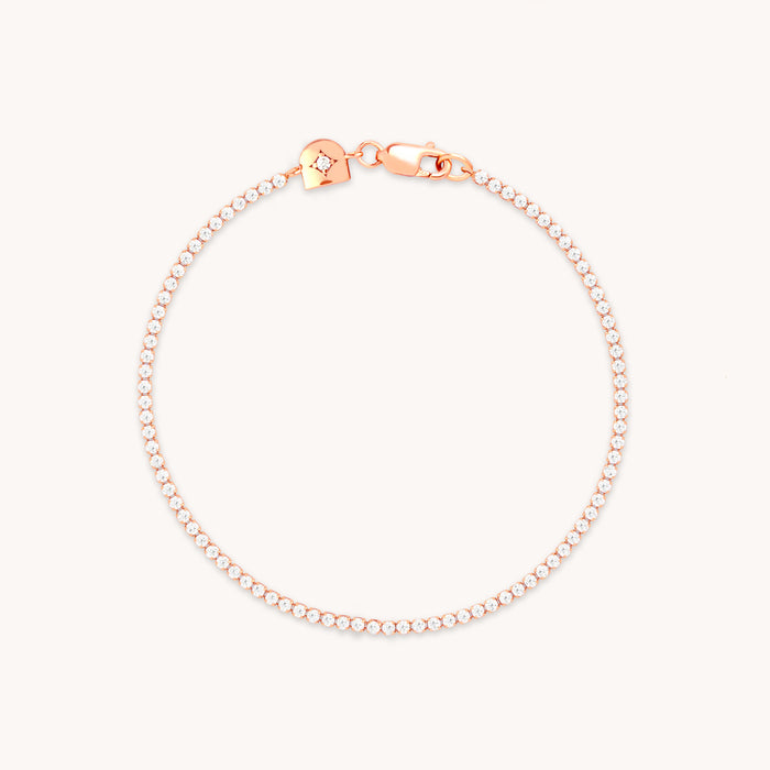 Tennis Chain Bracelet in Rose Gold-Astrid &amp; Miyu