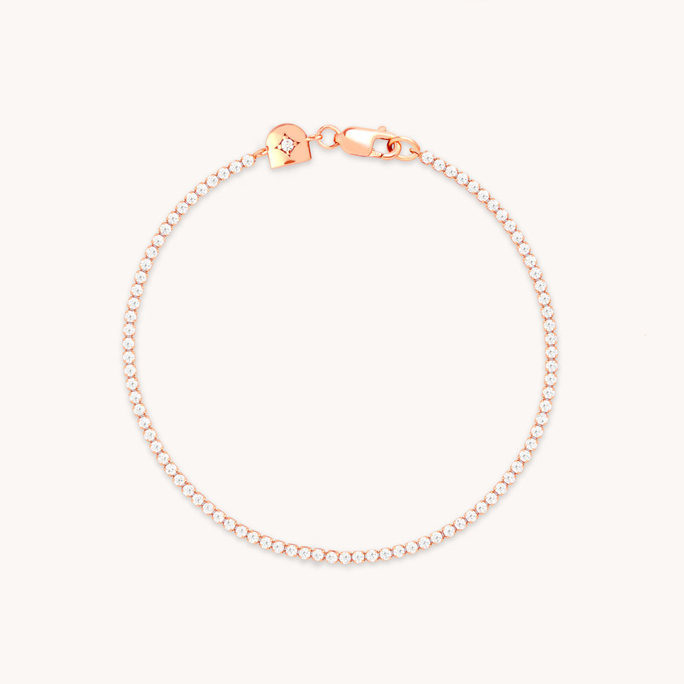 Tennis Chain Bracelet in Rose Gold-Astrid &amp; Miyu