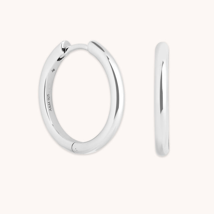Essential Medium Hoops in Silver-Astrid &amp; Miyu