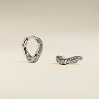 Wave Crystal Huggies in Silver-Astrid &amp; Miyu