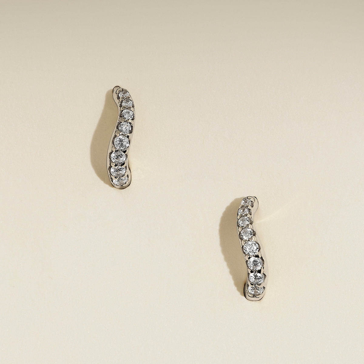 Wave Crystal Huggies in Silver-Astrid &amp; Miyu
