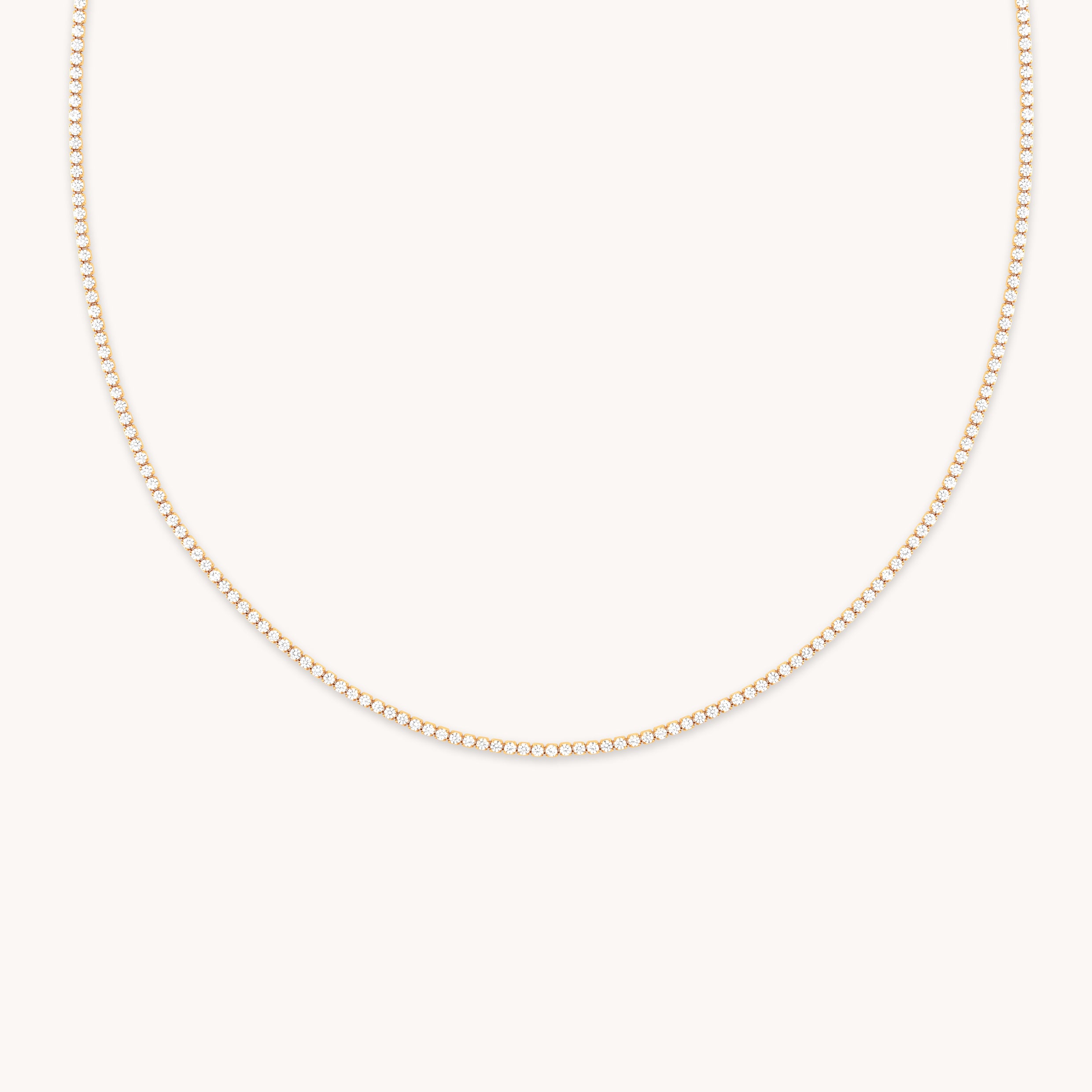 Tennis Chain Necklace in Gold-Astrid &amp; Miyu
