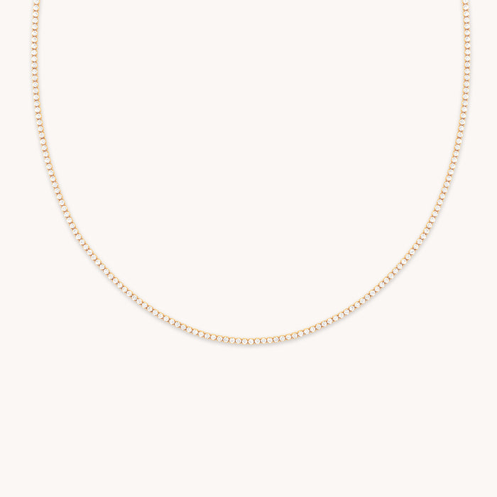 Tennis Chain Necklace in Gold-Astrid &amp; Miyu