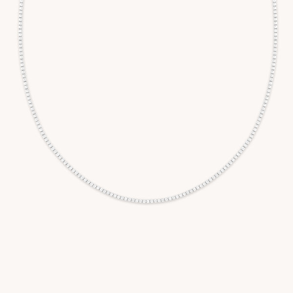 Tennis Chain Necklace in Silver-Astrid &amp; Miyu