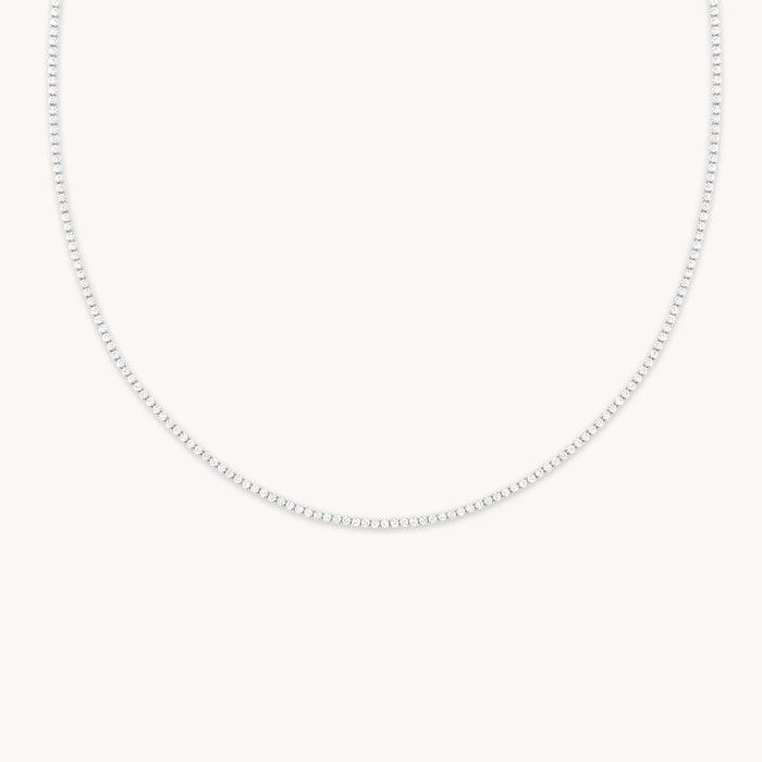 Tennis Chain Necklace in Silver-Astrid &amp; Miyu
