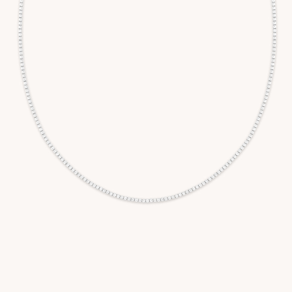 Tennis Chain Necklace in Silver-Astrid &amp; Miyu