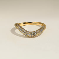 Wave Crystal Ring in Gold