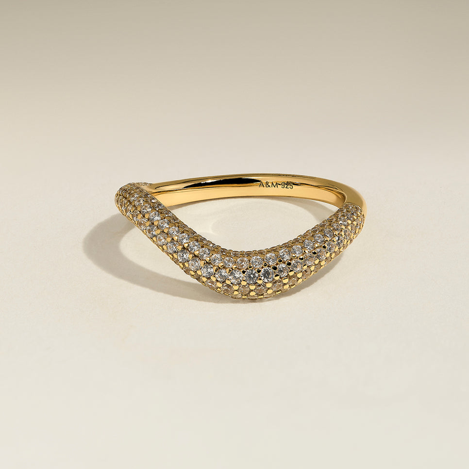 Wave Crystal Ring in Gold-Astrid &amp; Miyu