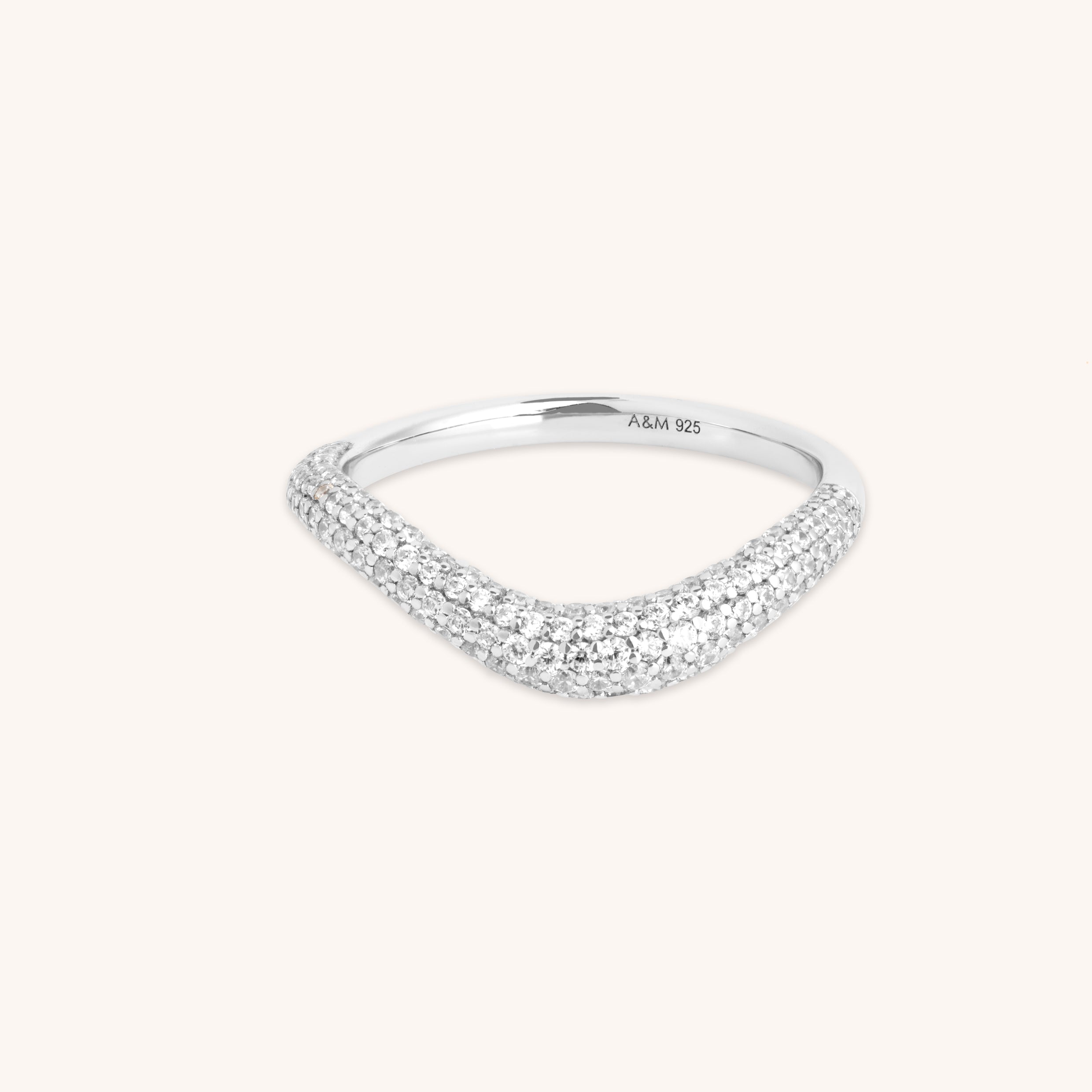 Wave Crystal Ring in Silver-Astrid &amp; Miyu