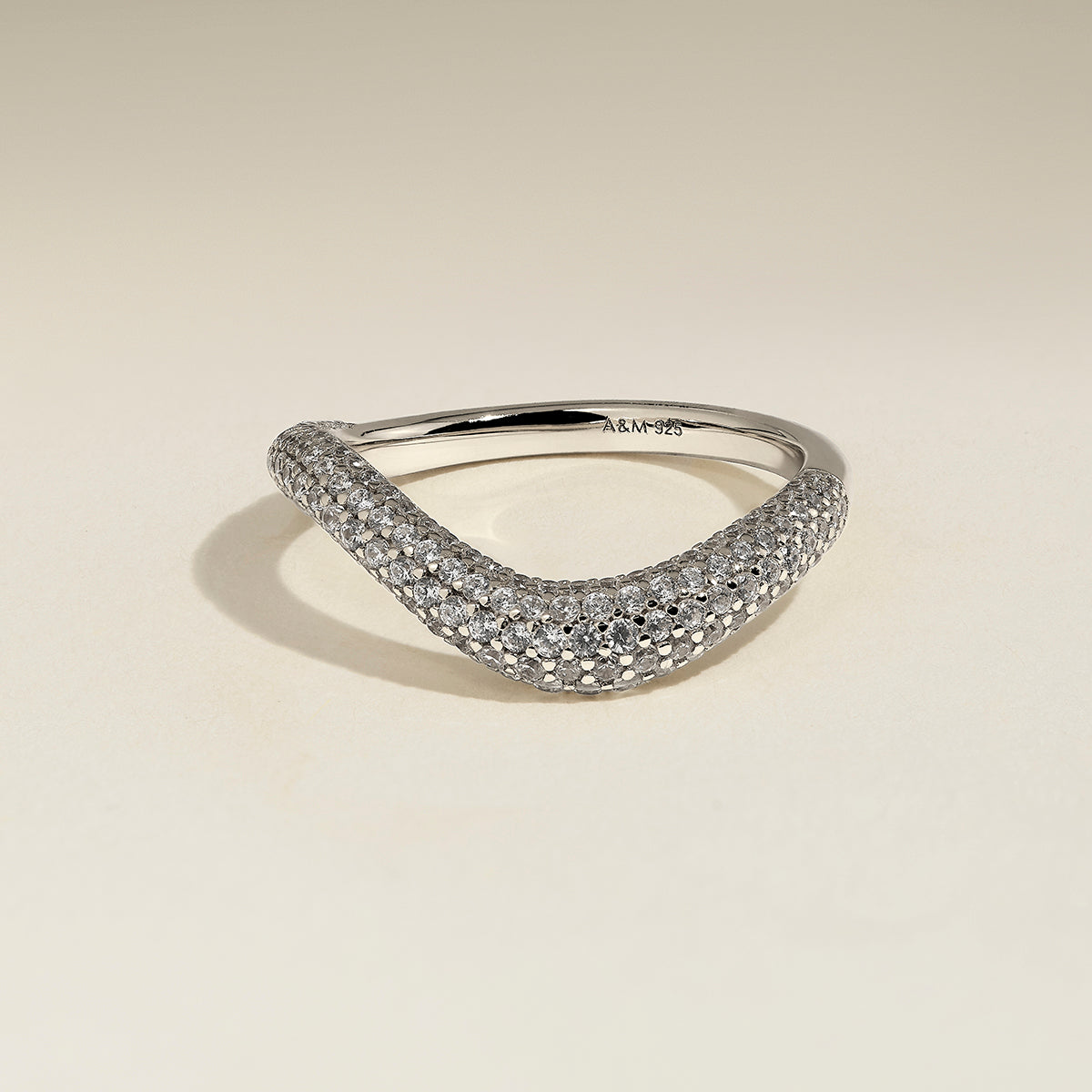 Wave Crystal Ring in Silver-Astrid &amp; Miyu