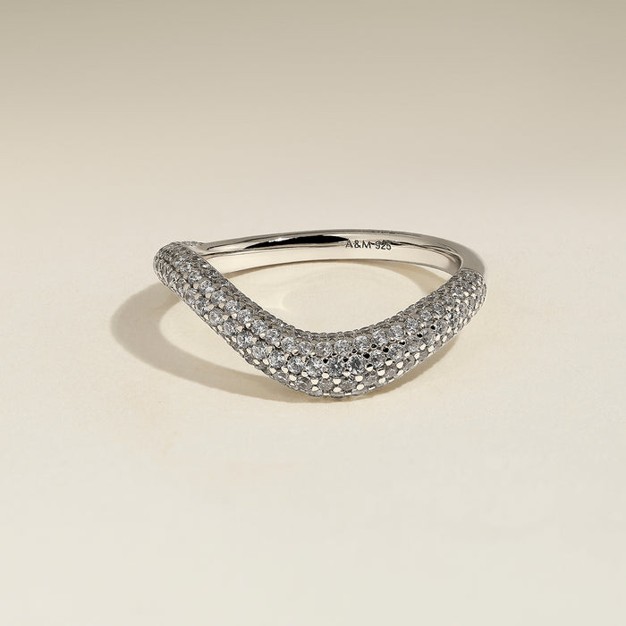 Wave Crystal Ring in Silver-Astrid &amp; Miyu