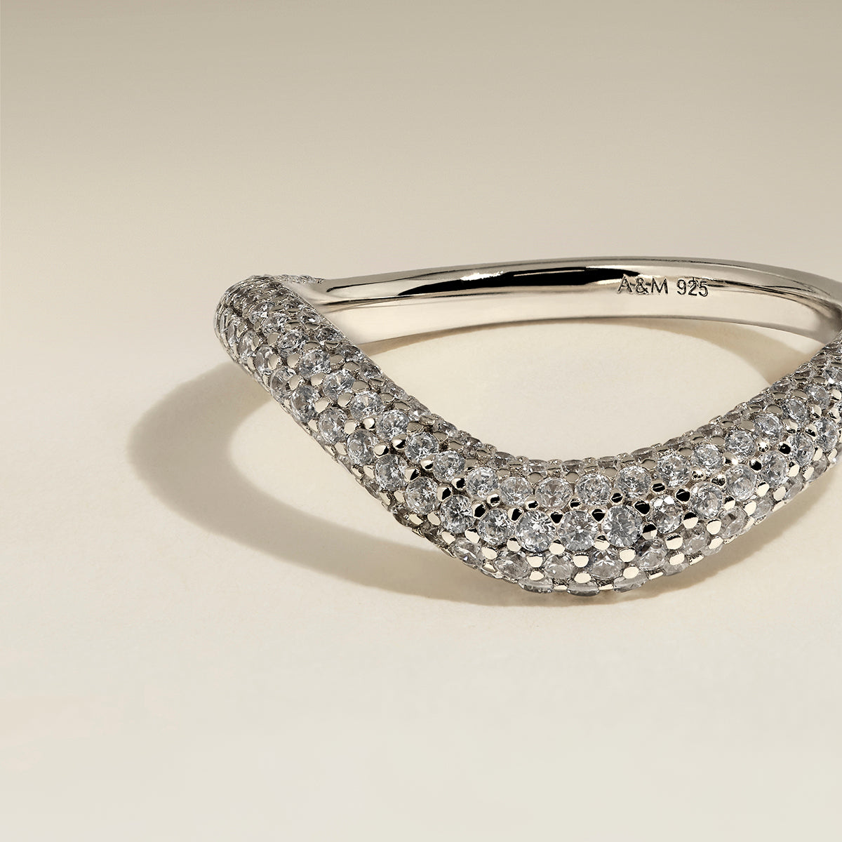 Wave Crystal Ring in Silver-Astrid &amp; Miyu