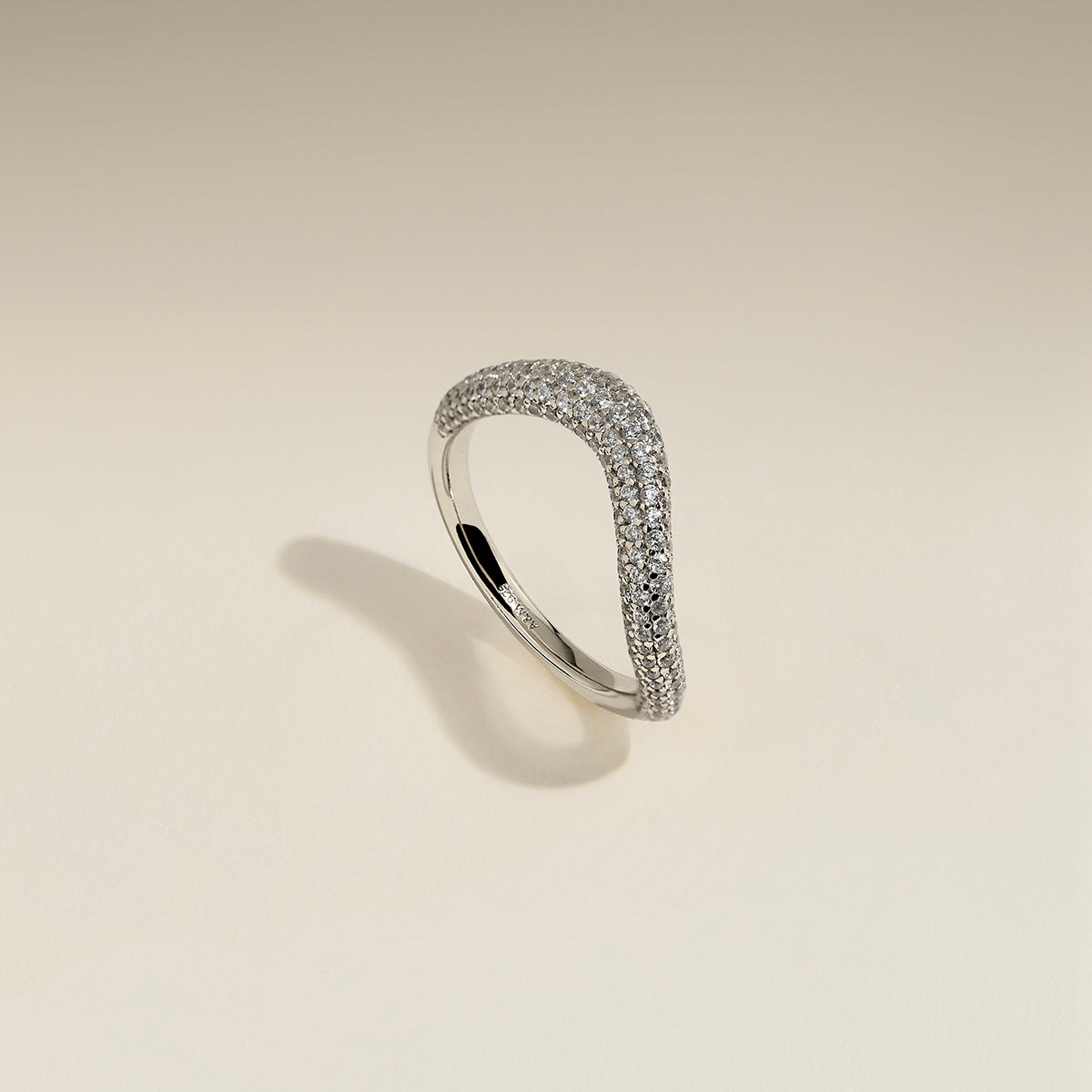 Wave Crystal Ring in Silver-Astrid &amp; Miyu