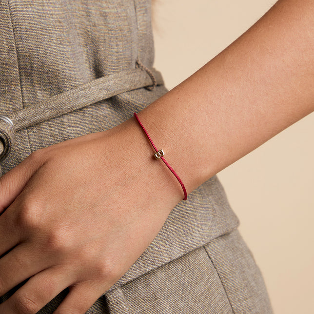 B Initial Click Charm in Solid Gold-Astrid & Miyu