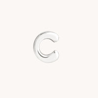 C Initial Click Charm in Solid White Gold-Astrid &amp; Miyu