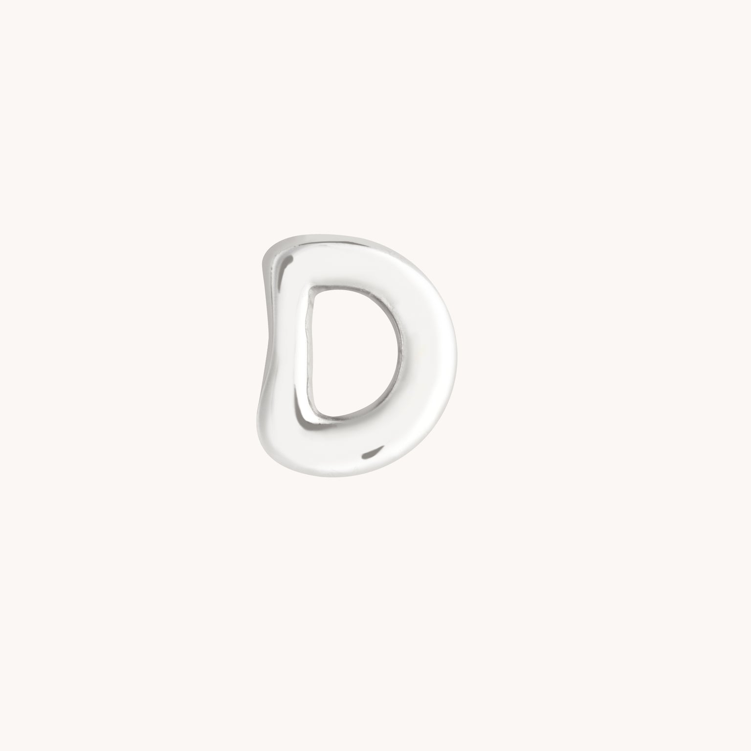 D Initial Click Charm in Solid White Gold-Astrid &amp; Miyu