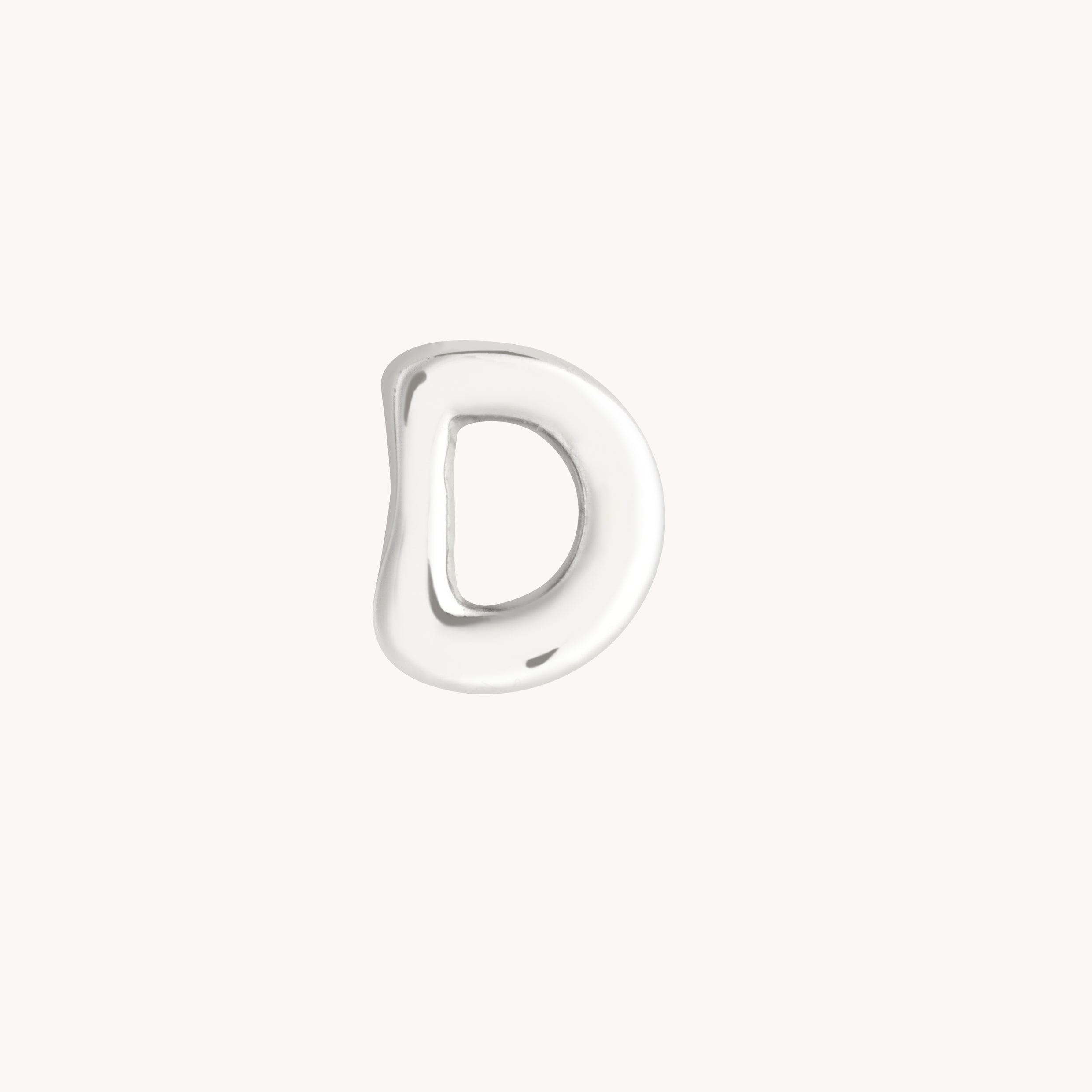D Initial Click Charm in Solid White Gold-Astrid &amp; Miyu