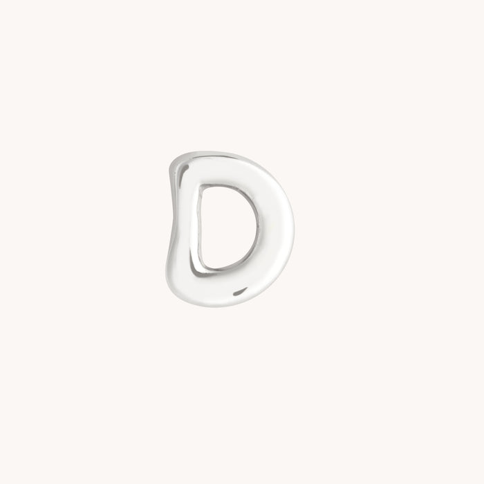 D Initial Click Charm in Solid White Gold-Astrid &amp; Miyu