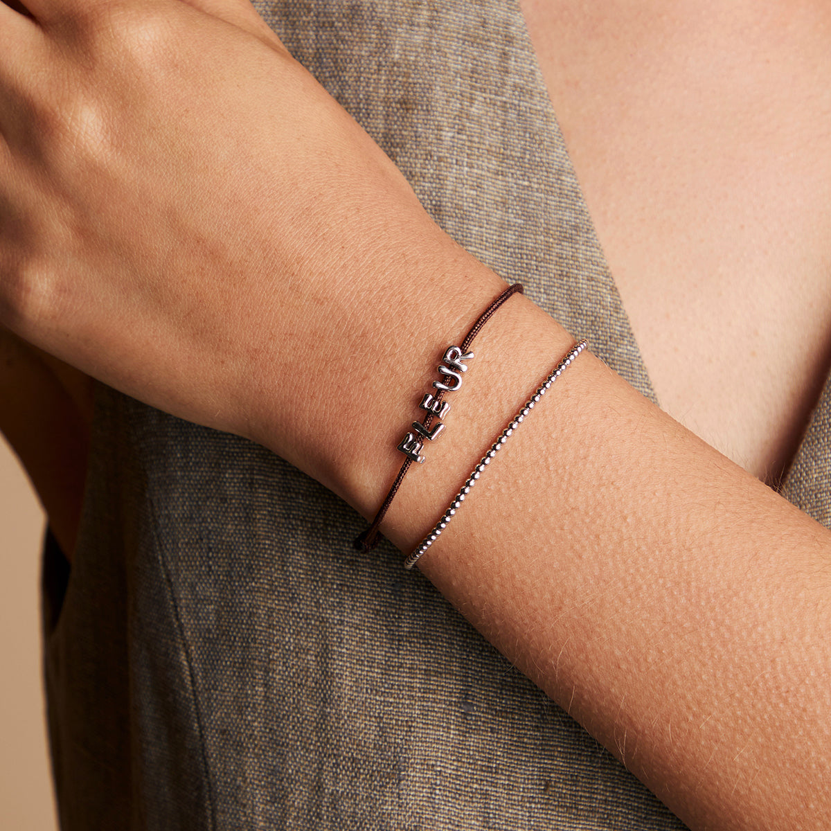 F Initial Click Charm in Solid White Gold-Astrid &amp; Miyu