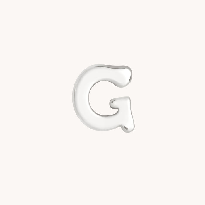 G Initial Click Charm in Solid White Gold-Astrid &amp; Miyu
