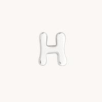 H Initial Click Charm in Solid White Gold-Astrid &amp; Miyu