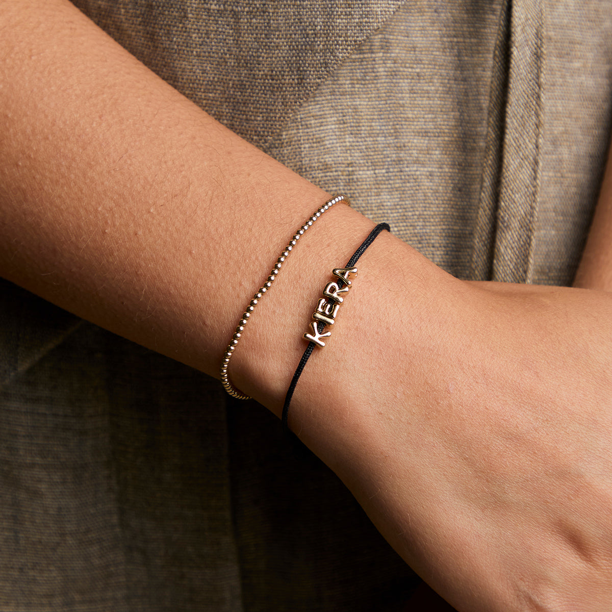 K Initial Click Charm in Solid Gold-Astrid &amp; Miyu