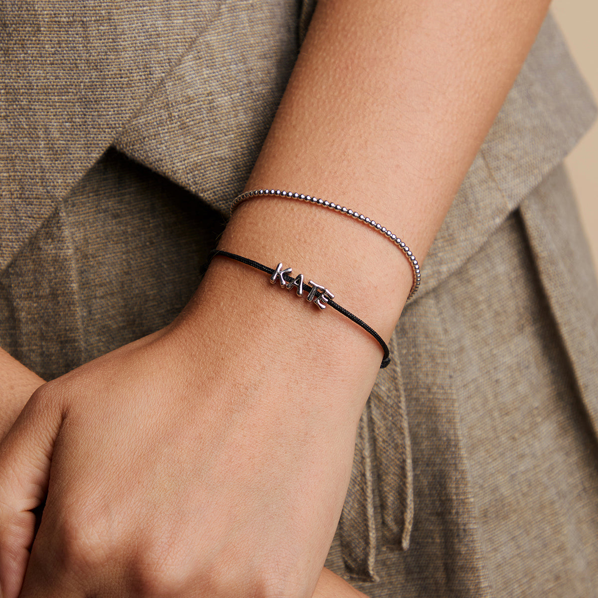 K Initial Click Charm in Solid White Gold-Astrid &amp; Miyu